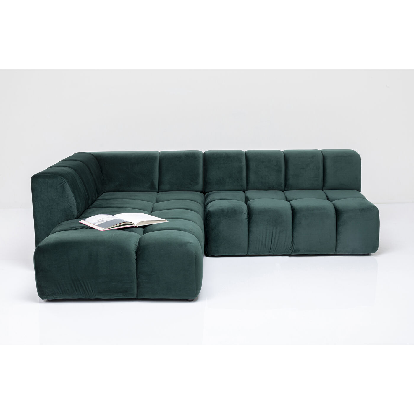 Диван угловой левосторонний Belami Velvet Dark Green Left 265 см