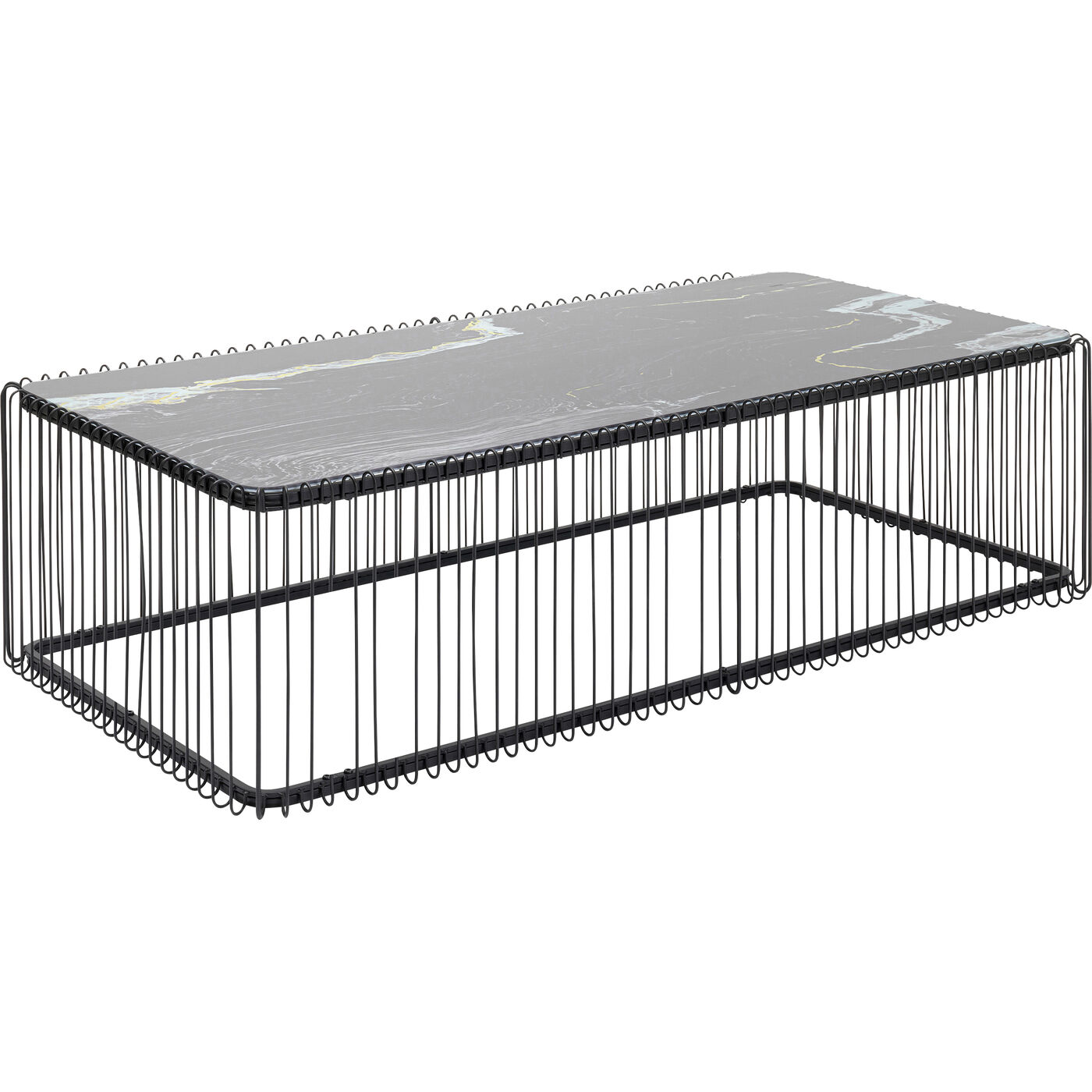 Стол кофейный Wire Glass Marble Black 145x75 см