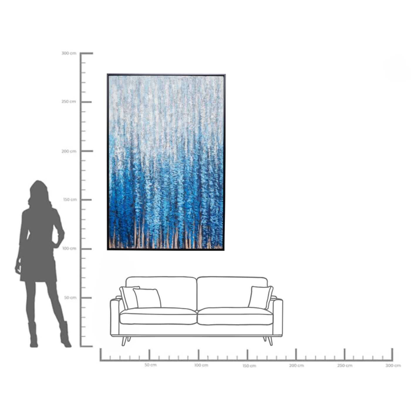 Картина в раме Rain Shower 120x180 см
