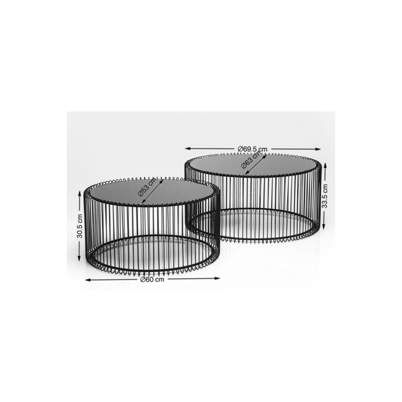 Стол кофейный Wire Silver (2 шт)