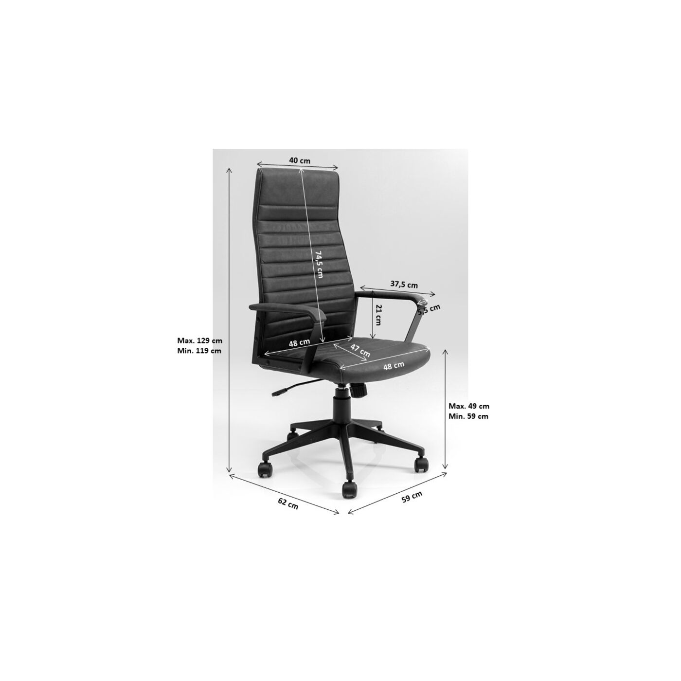 Стул офисный Labora High Pebble