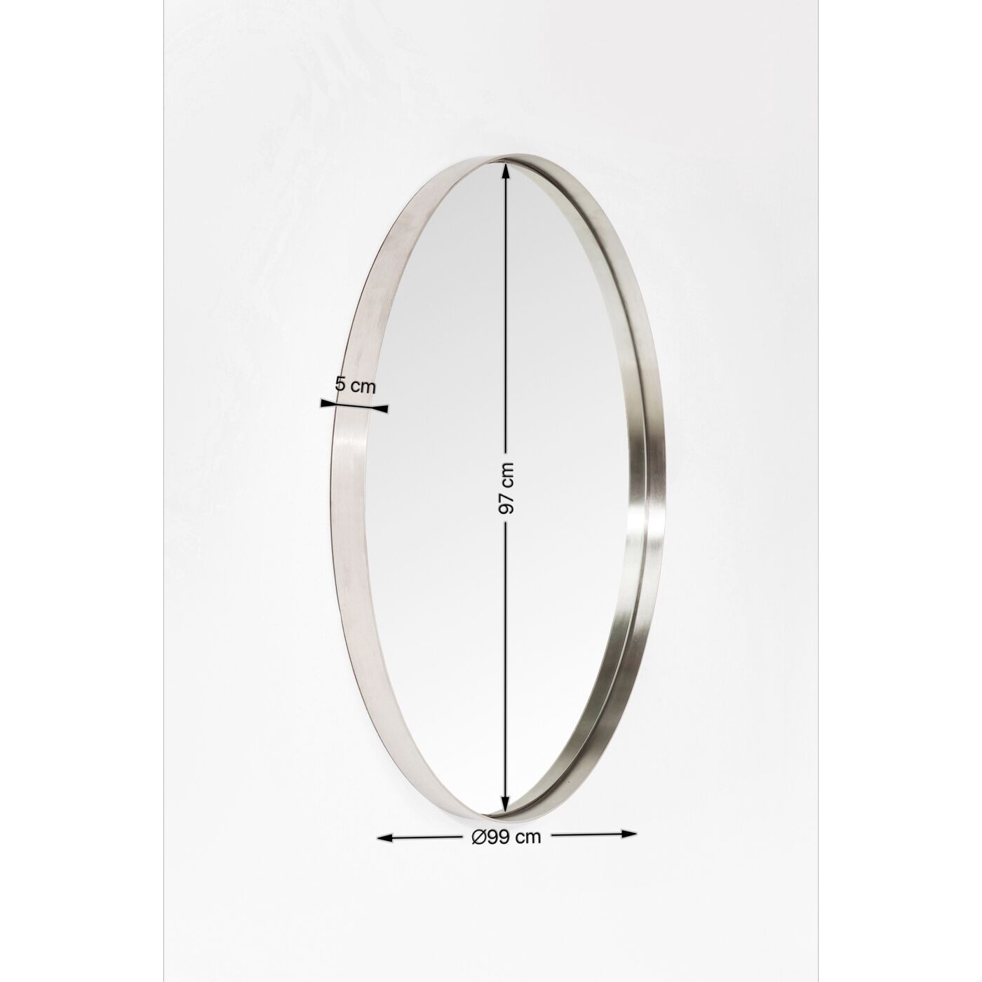 Зеркало Curve Round Stainless Steel Ø100 см