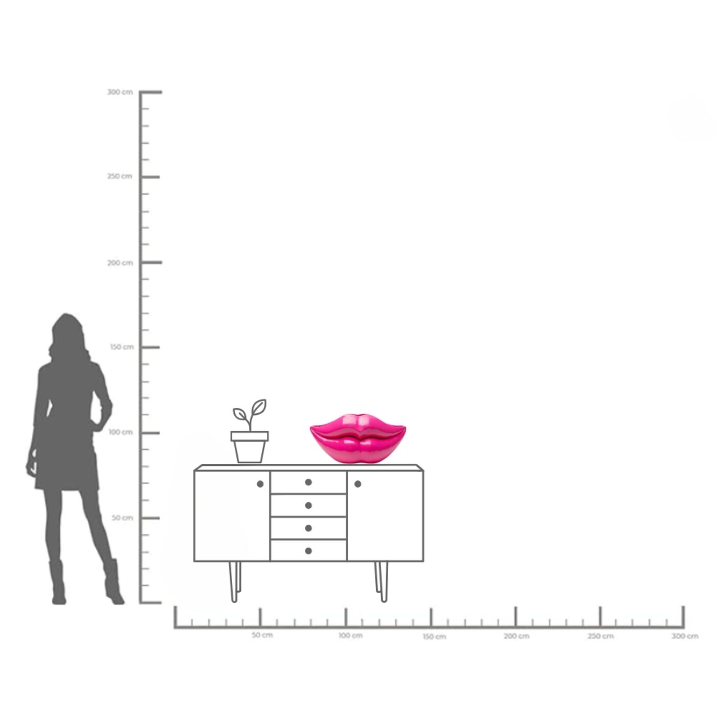 Объект декоративный Lips Pink 28 см