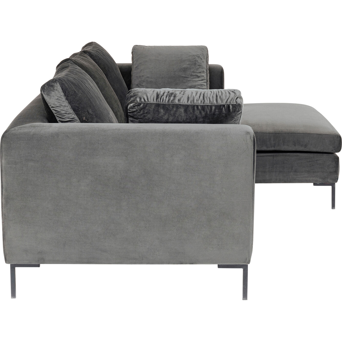 Диван угловой правосторонний Gianni Small Velvet Grey Right