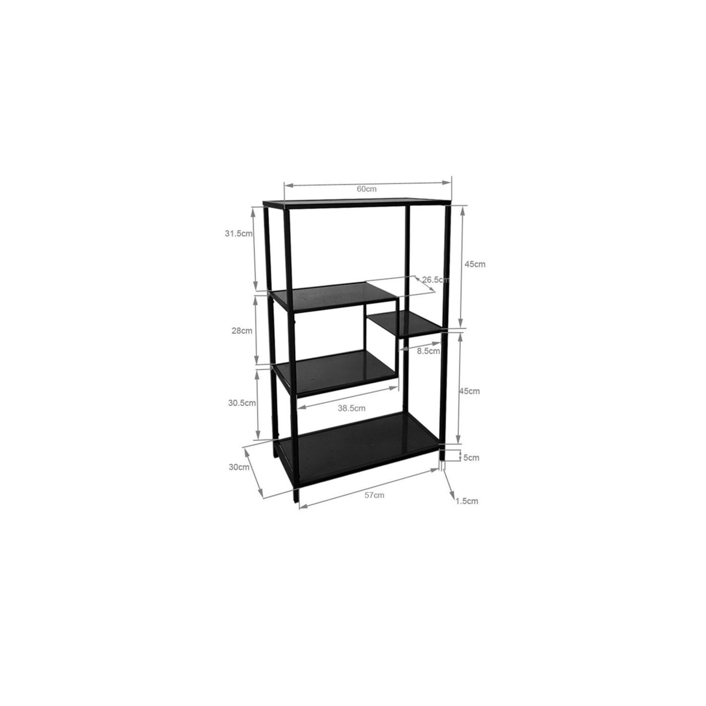 Стеллаж Loft Black 100x60 см