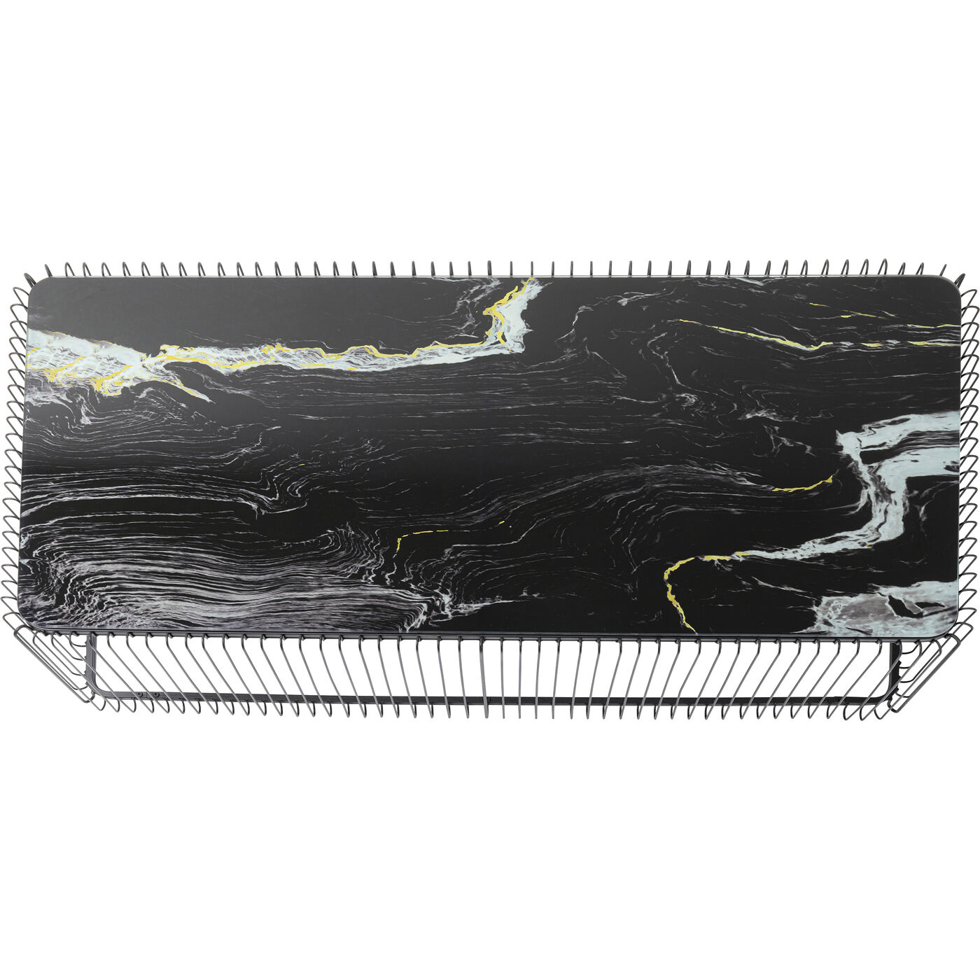 Стол кофейный Wire Glass Marble Black 145x75 см