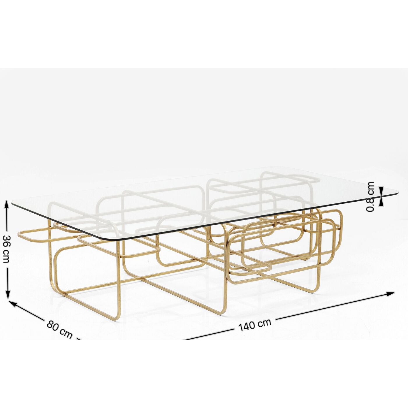 Стол кофейный Meander Gold 140x80 см