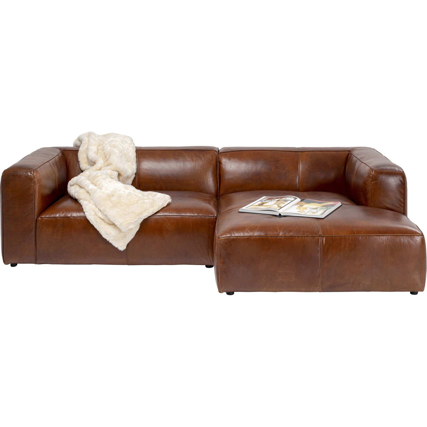 Диван угловой Cubetto Leather Brown 270 см