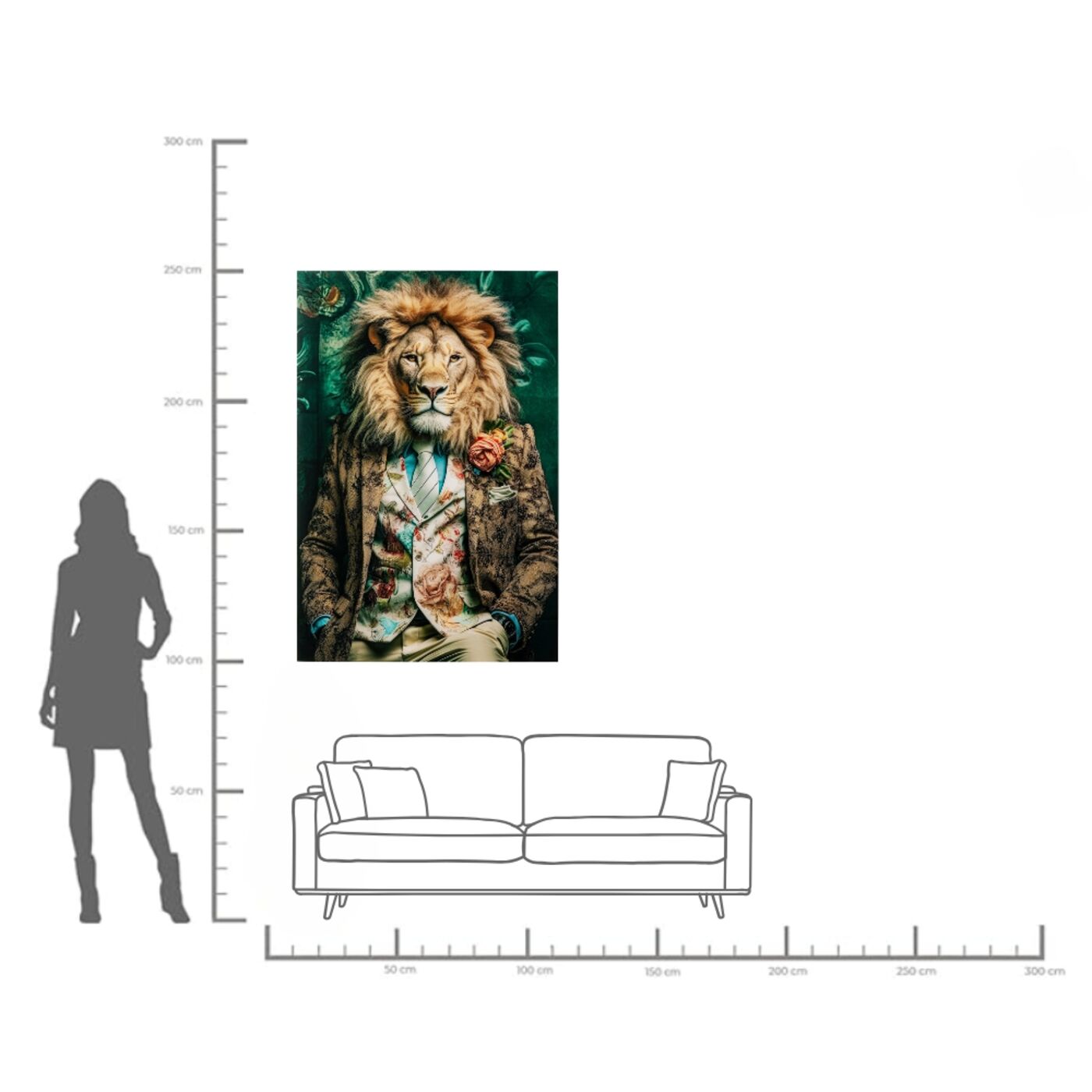 Картина стеклянная Mister Lion 150x100 см