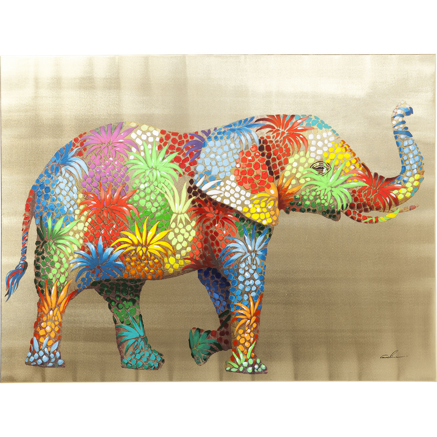 Картина на холсте Flower Elefant 50x40cm