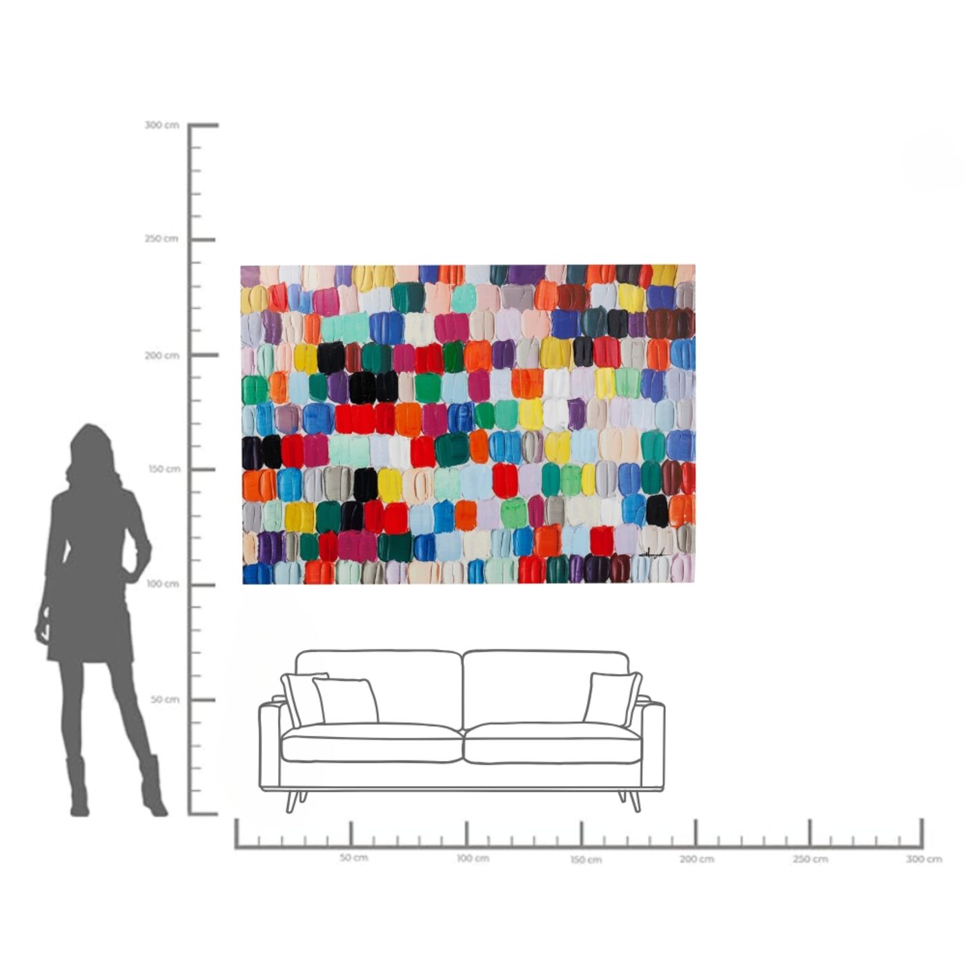 Картина Touched Colorful Dots 140x200 см