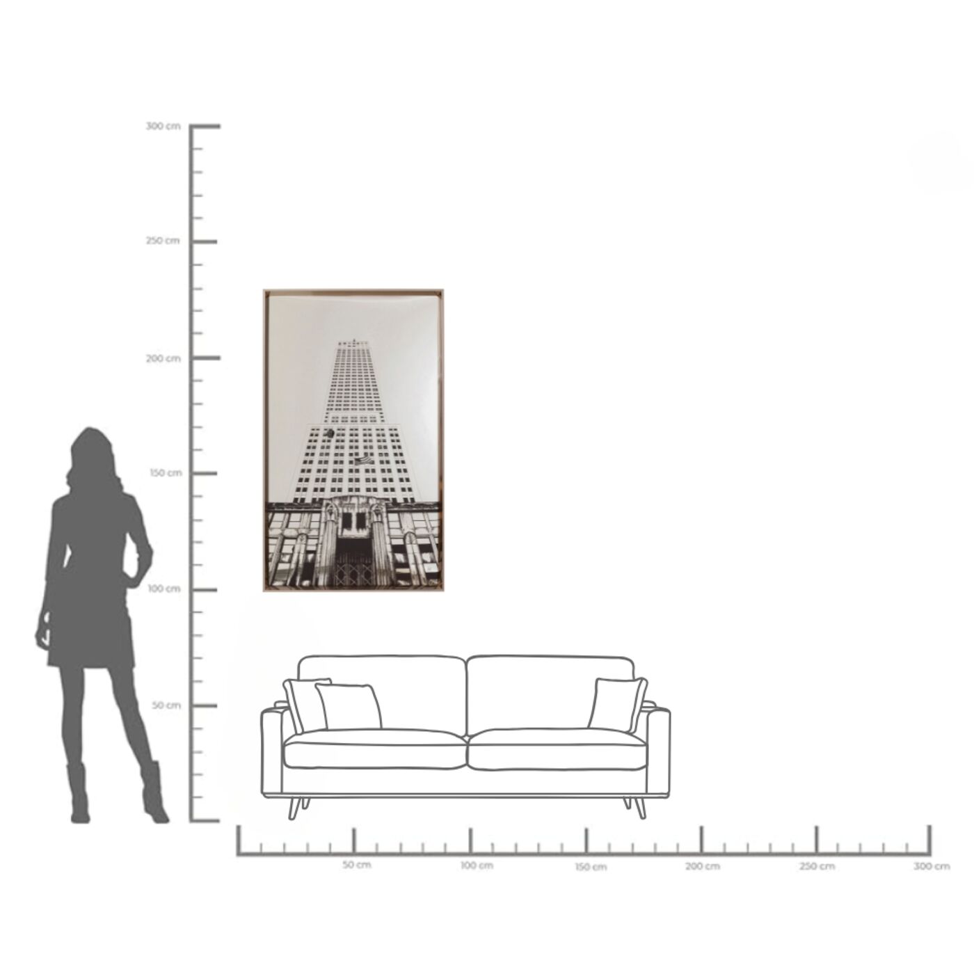 Картина в раме Empire State Mirror 77x130 см