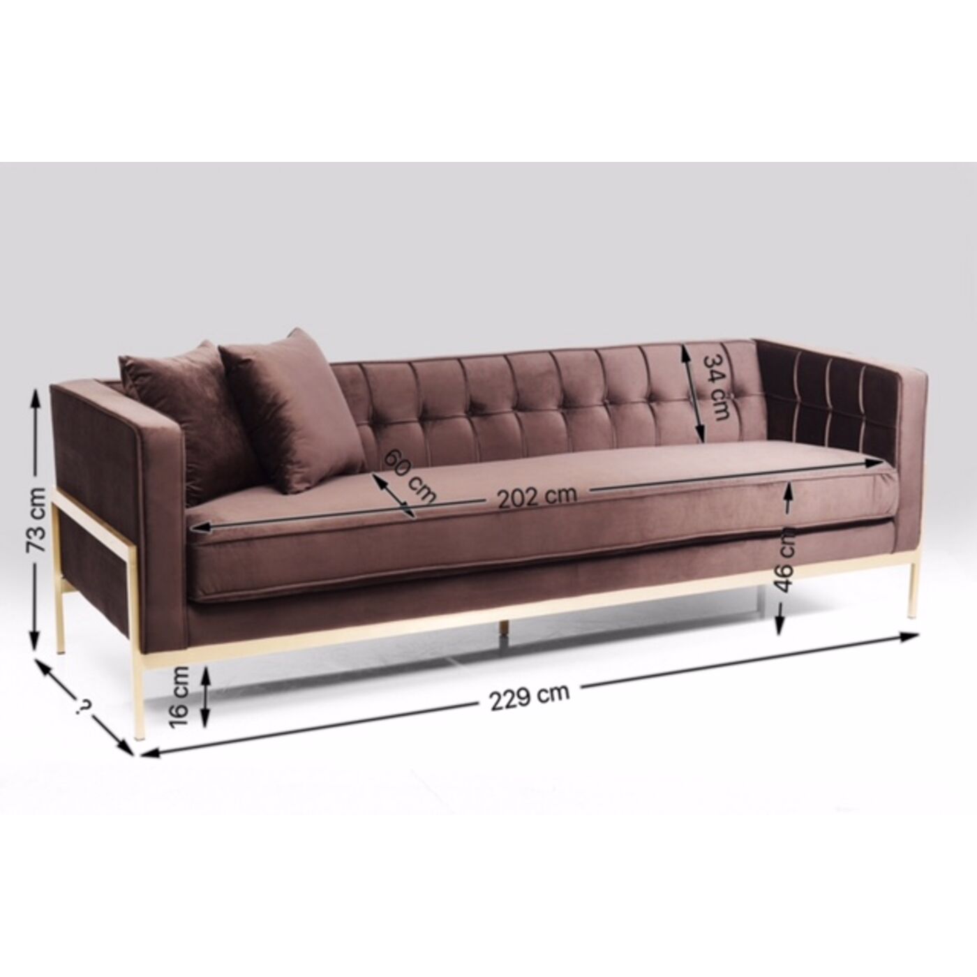 Диван трехместный Loft Brown