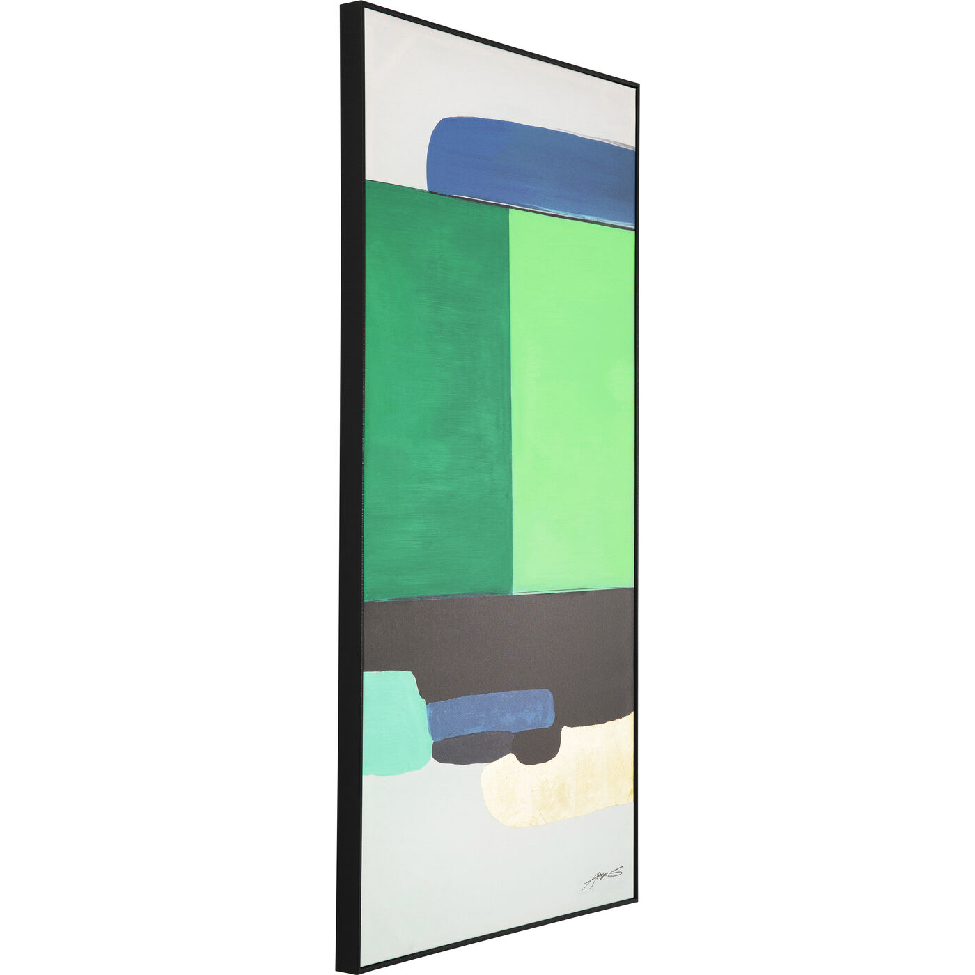 Картина в раме Abstract Shapes Green 73x143 см