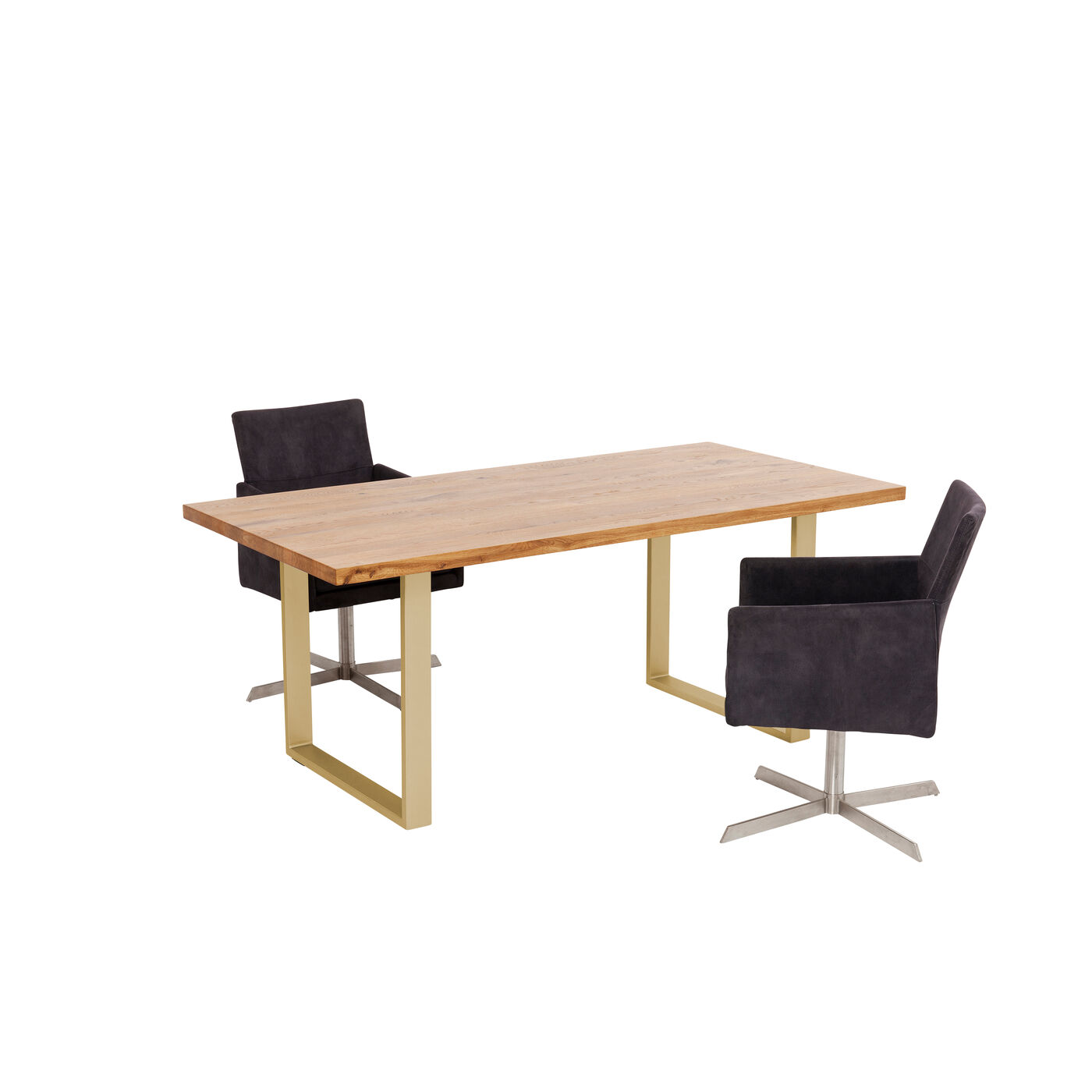 Стол Jackie Oak Brass 180x90 см