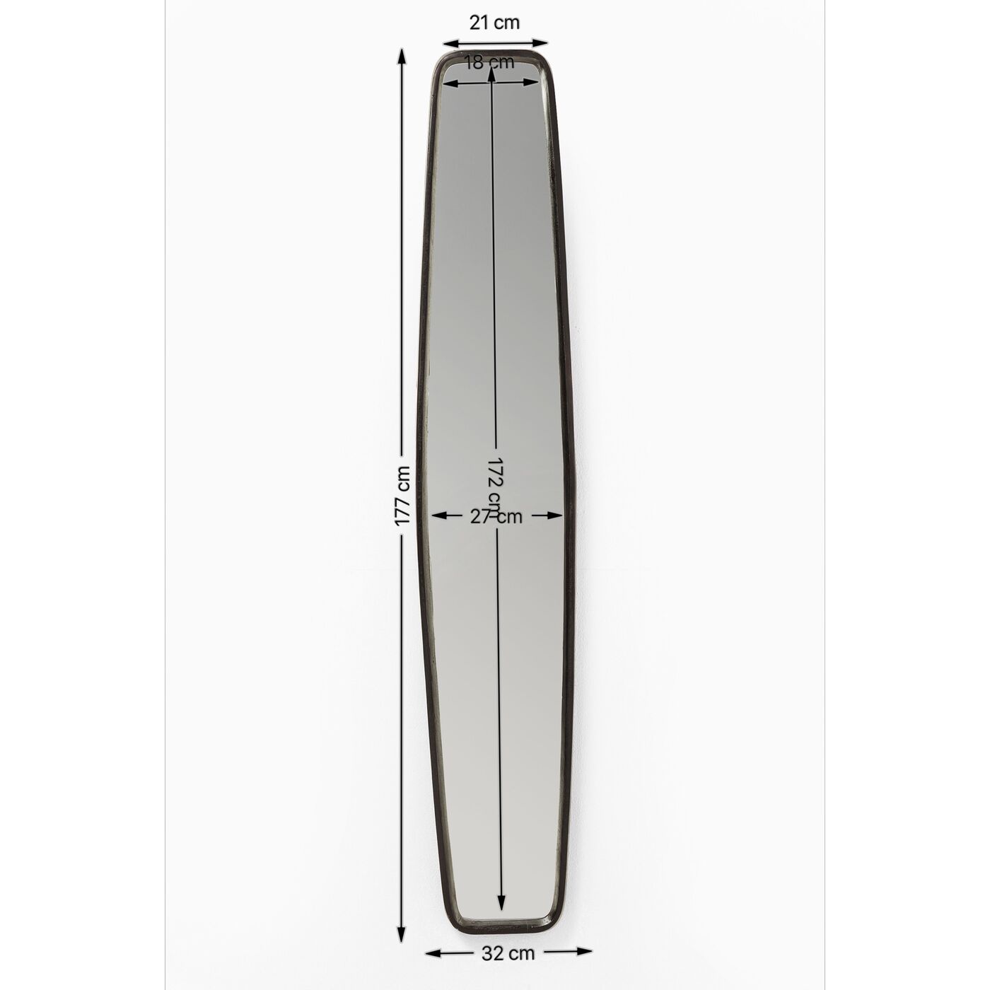 Зеркало Clip Brass 177x32 см