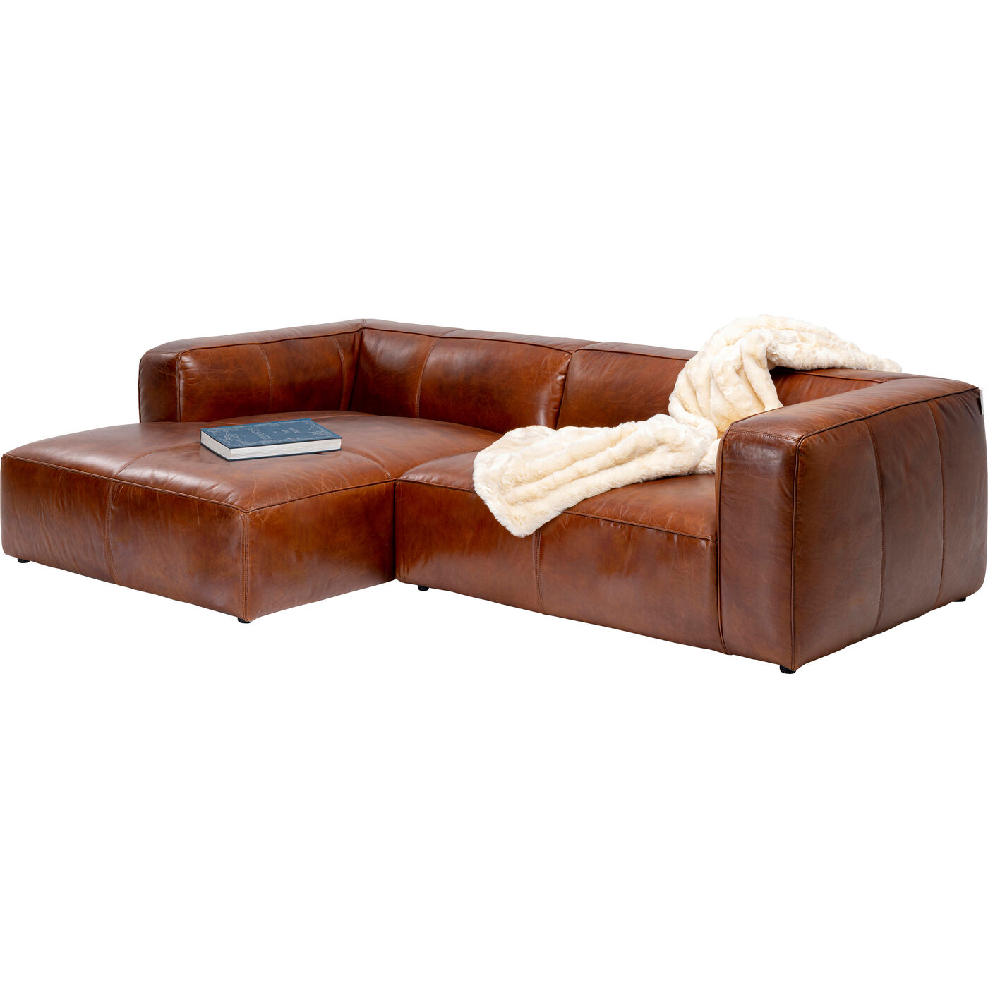 Диван угловой Cubetto Leather Brown 170x270 см