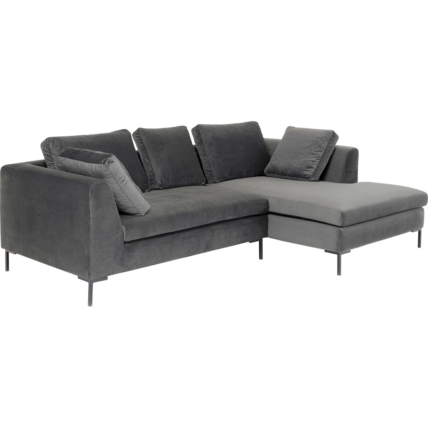 Диван угловой правосторонний Gianni Small Velvet Grey Right