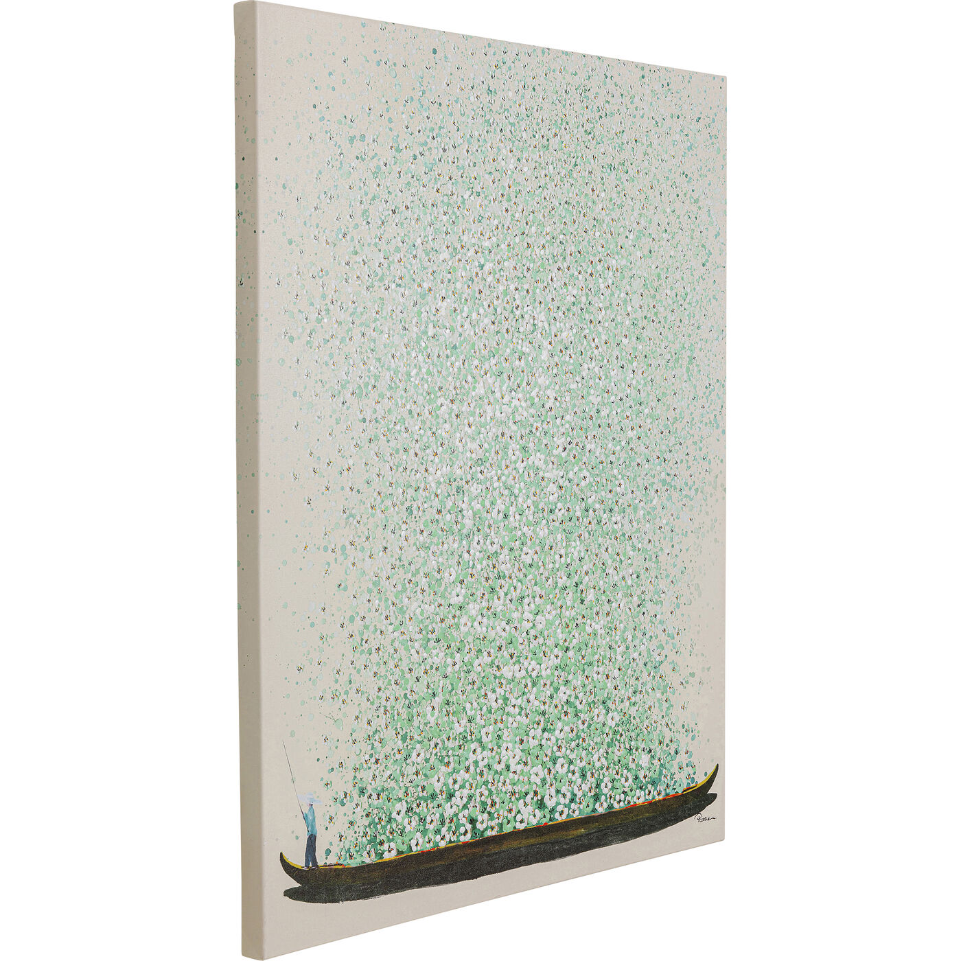 Картина на холсте Flower Boat Beige Green 80x100 см