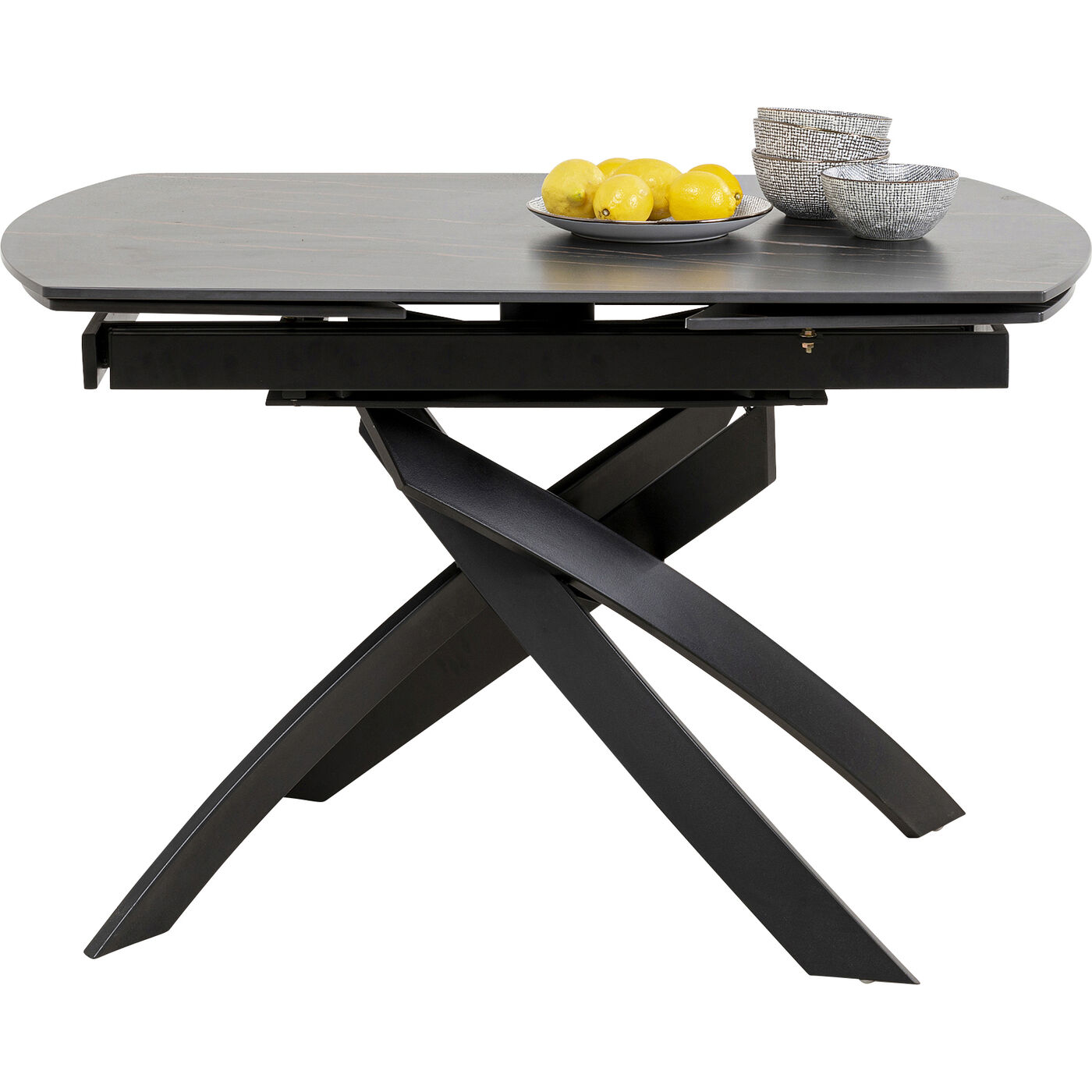 Стол раздвижной Twist Black 120(30+30)x90 см