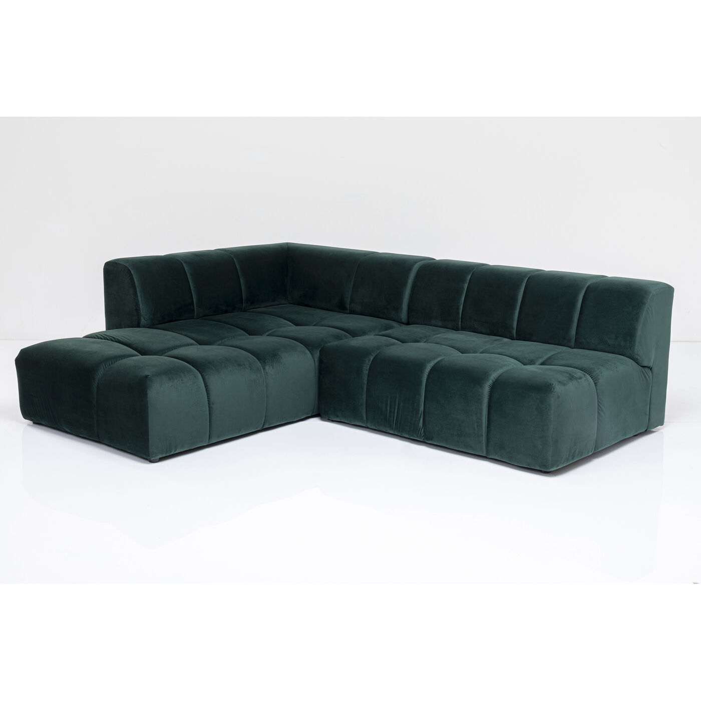 Диван угловой левосторонний Belami Velvet Dark Green Left 265 см