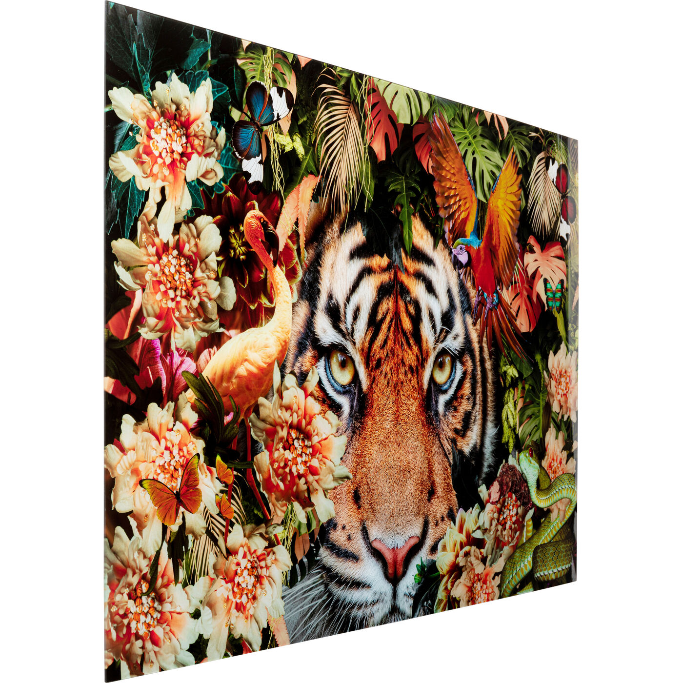 Картина стеклянная Tiger on Hunt 150x100 см