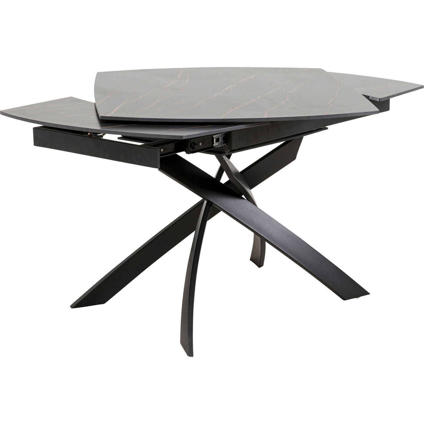 Стол раздвижной Twist Black 120(30+30)x90 см