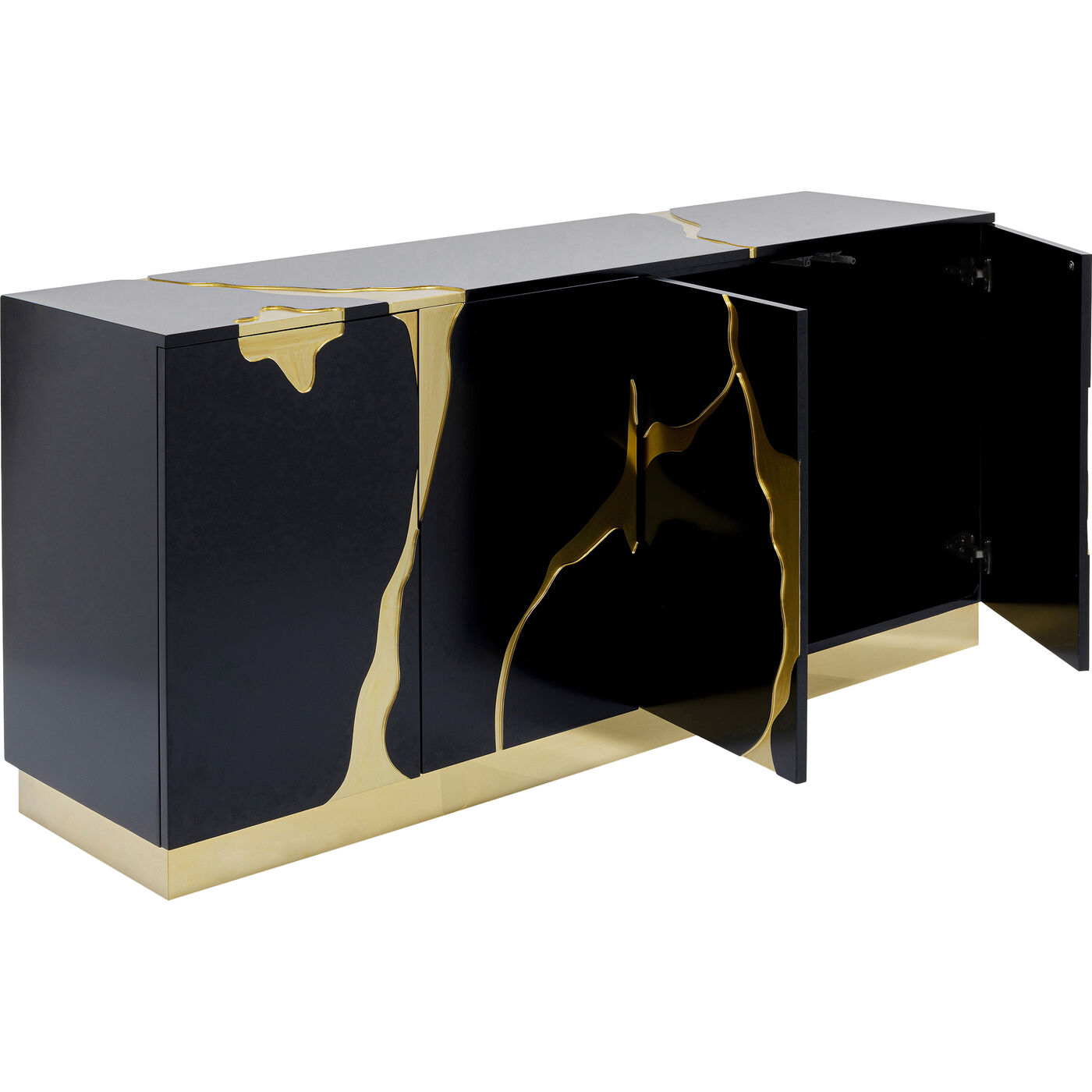 Комод широкий Cracked Black Gold 165x80 см
