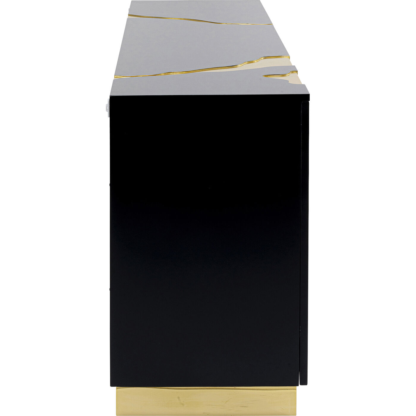 Комод широкий Cracked Black Gold 165x80 см