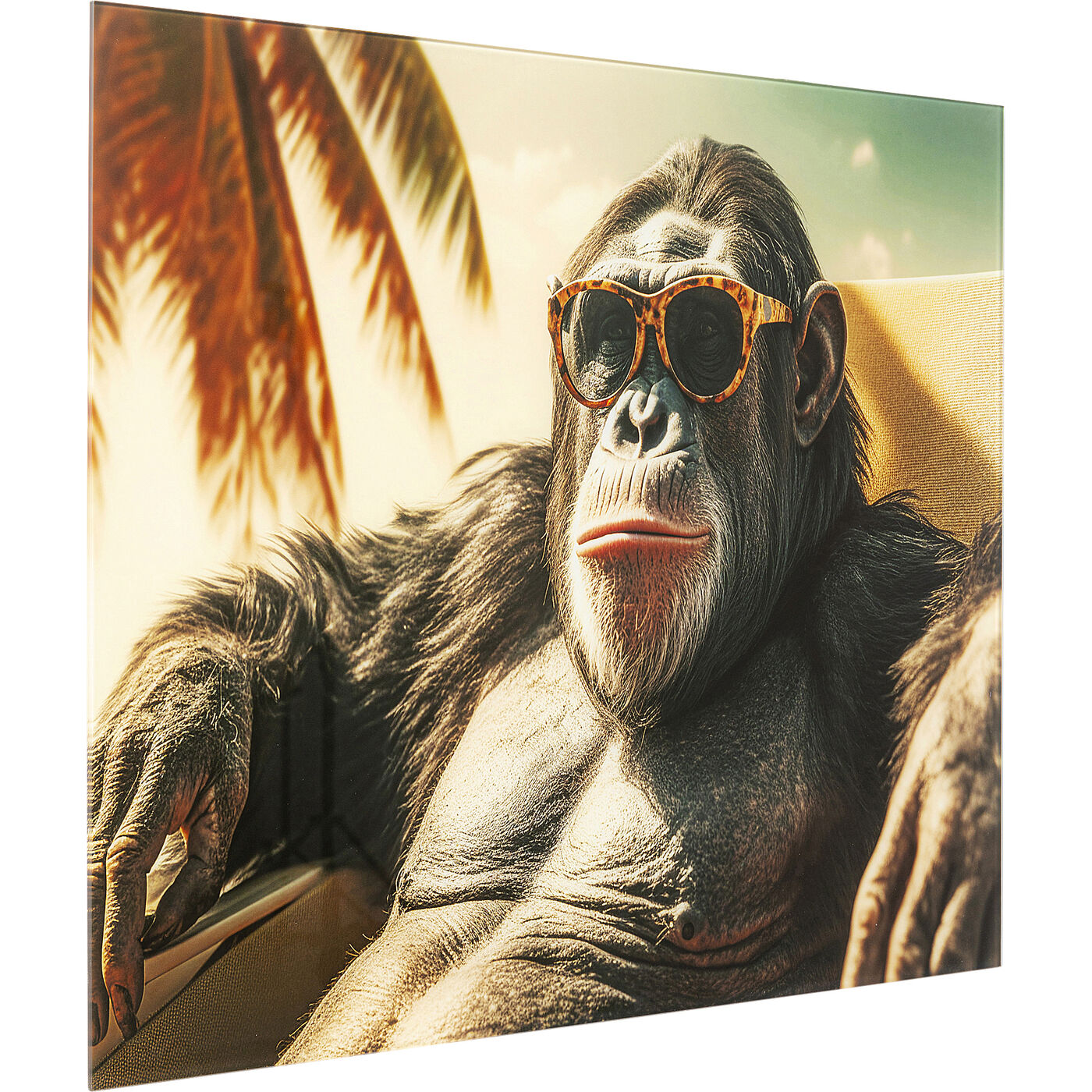 Картина стеклянная Holiday Monkey 80x60 см