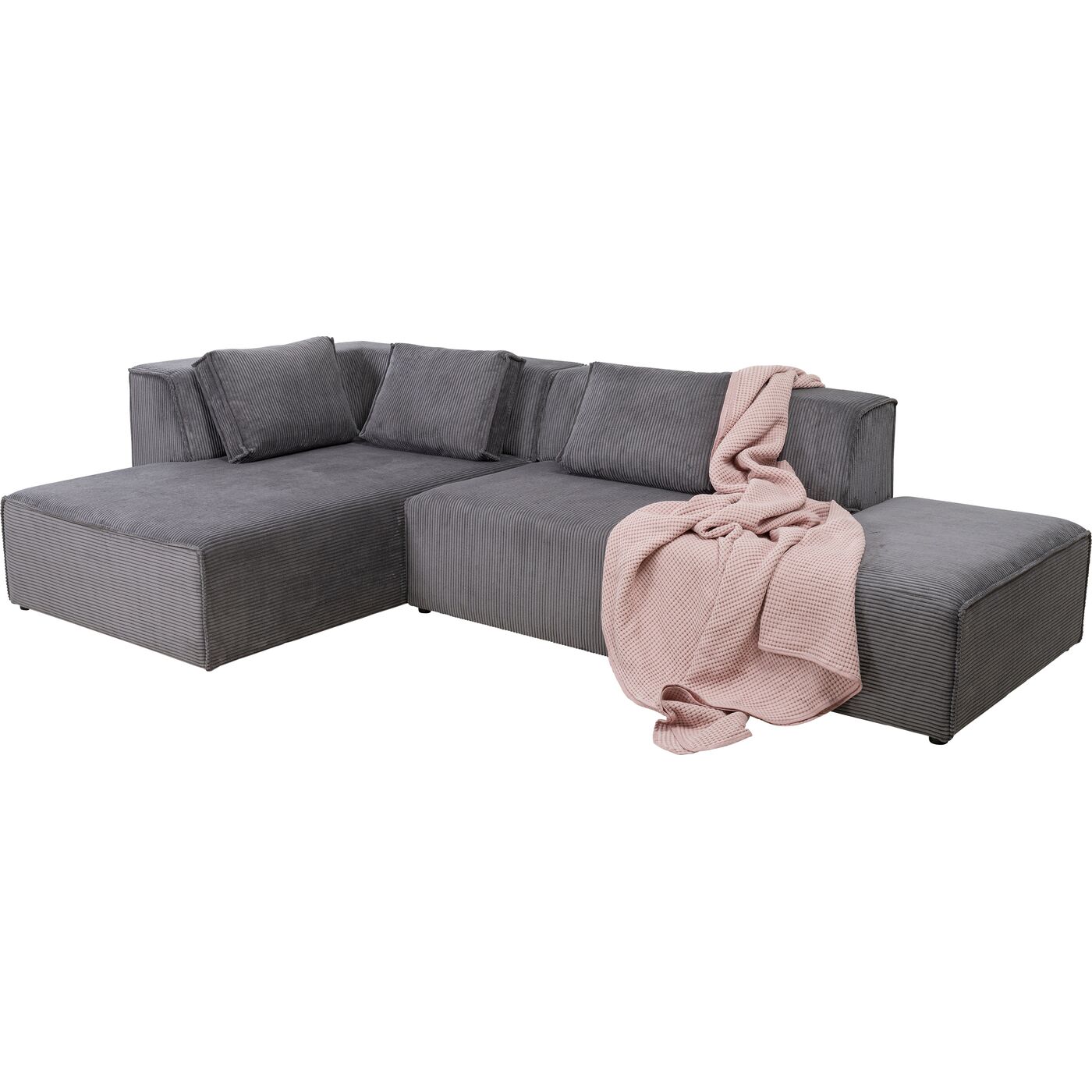 Диван левосторонний угловой Infinity Ottomane Cord Grey Left