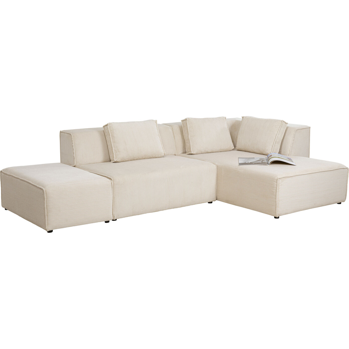 Диван правосторонний угловой Infinity Ottomane Cord Creme Right