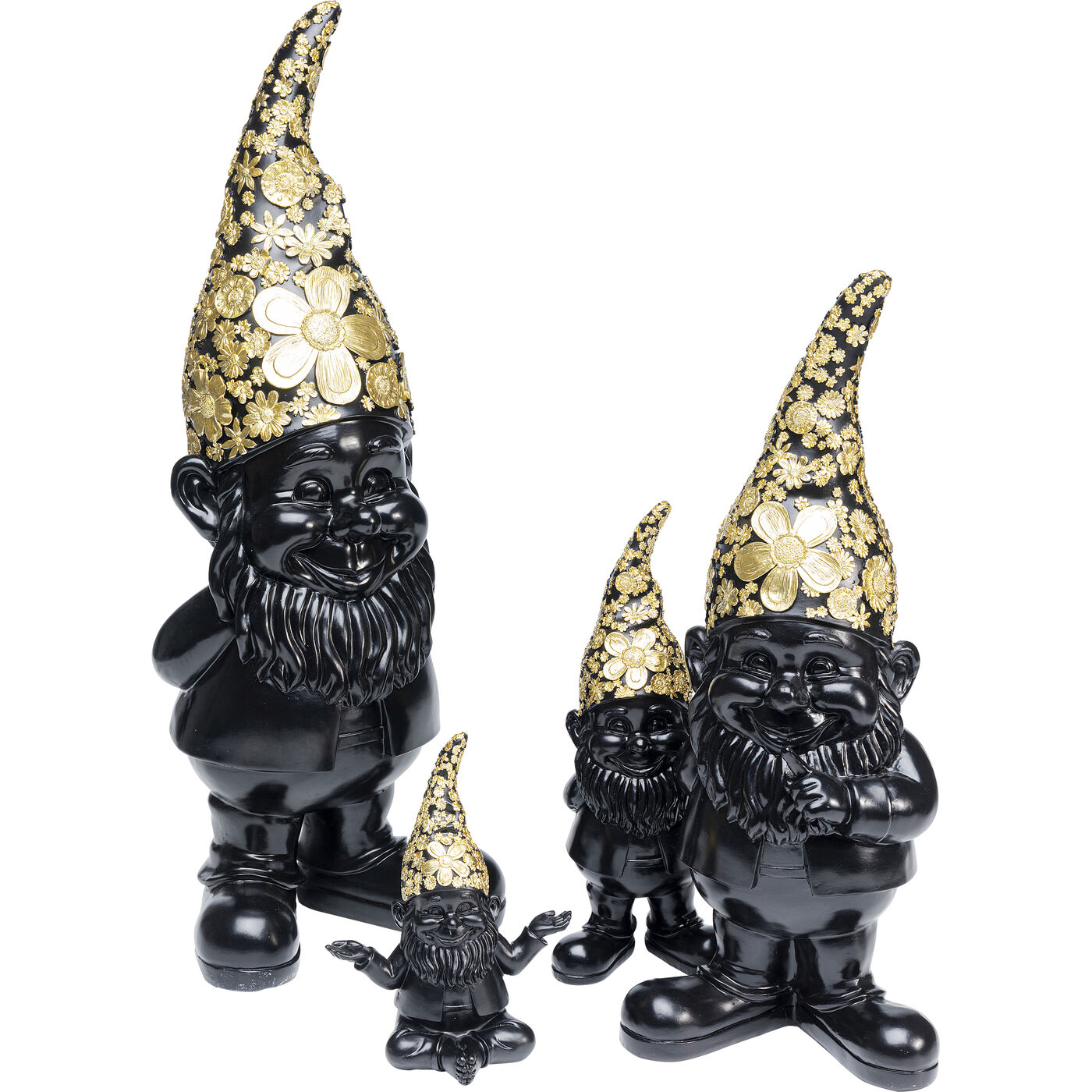 Фигура декоративная Gnome Meditation Black Gold 19 см