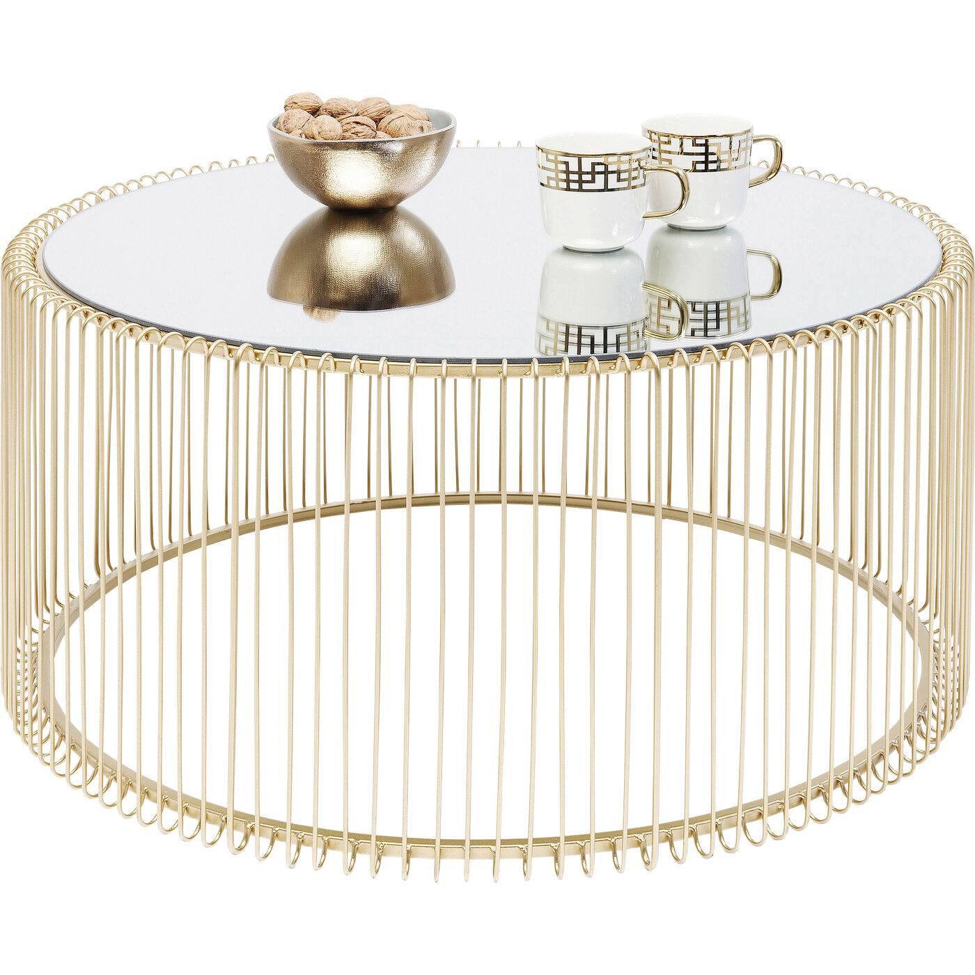 Стол кофейный Wire Uno Brass Ø80 см