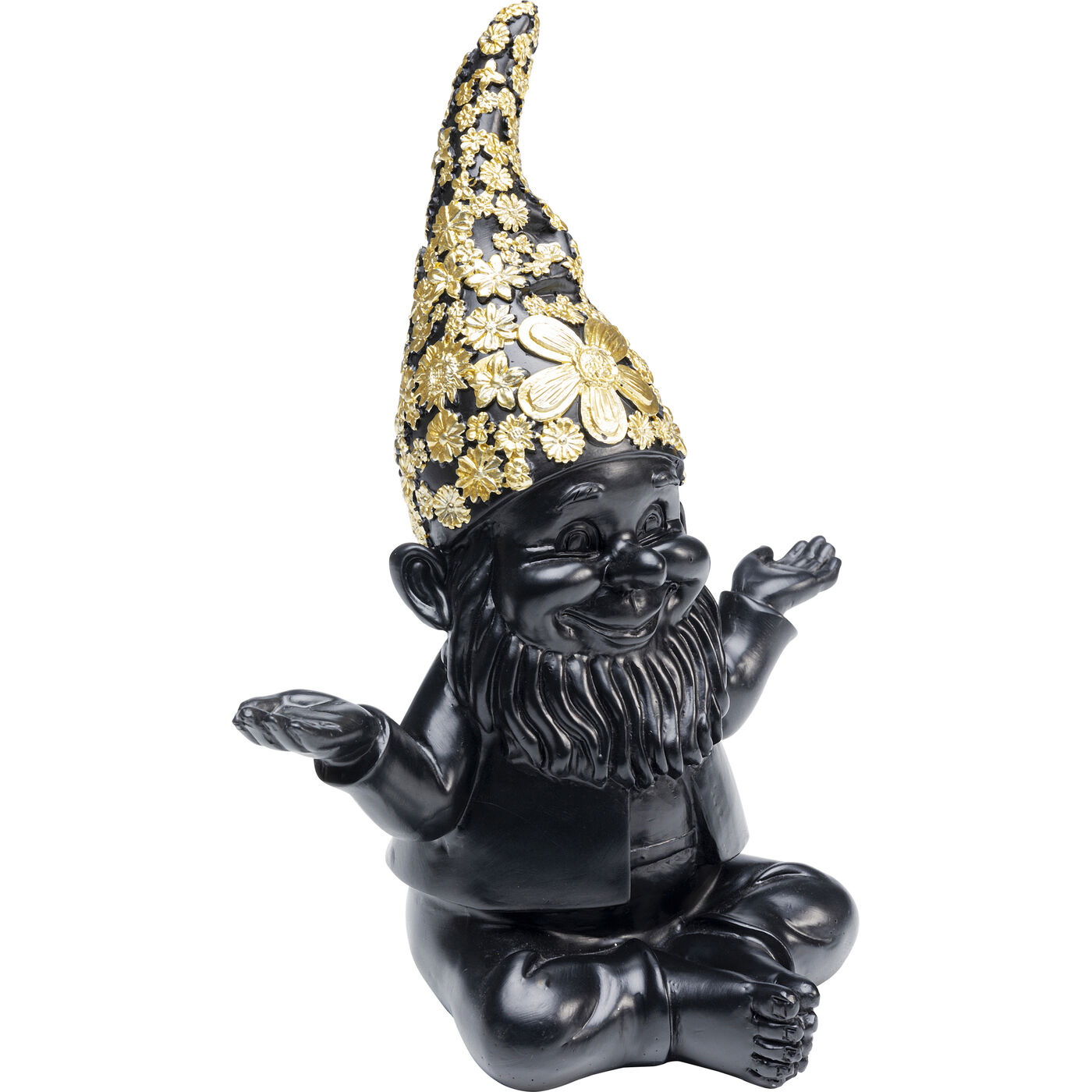Фигура декоративная Gnome Meditation Black Gold 19 см