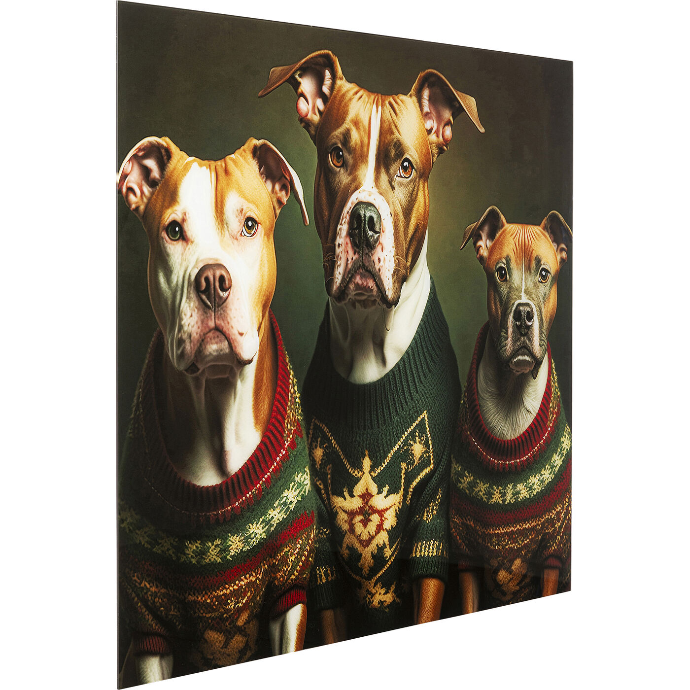 Картина стеклянная Dog Family 110x90 см