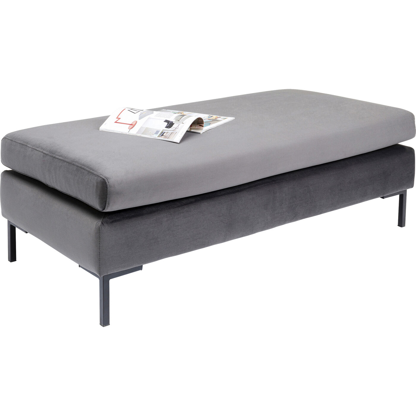 Пуф Gianni Velvet Grey Black